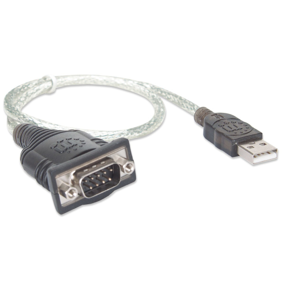 Obrázok pre Manhattan 205146 sériový kabel Černá, Průhledná 0,45 m USB Typ-A D-Sub (DB-9)