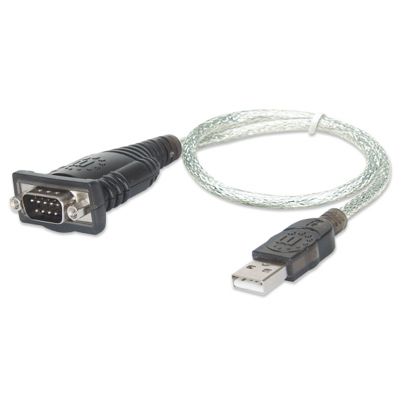 Obrázok pre Manhattan 205146 sériový kabel Černá, Průhledná 0,45 m USB Typ-A D-Sub (DB-9)