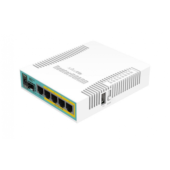Obrázok pre Mikrotik hEX PoE router zapojený do sítě Bílá