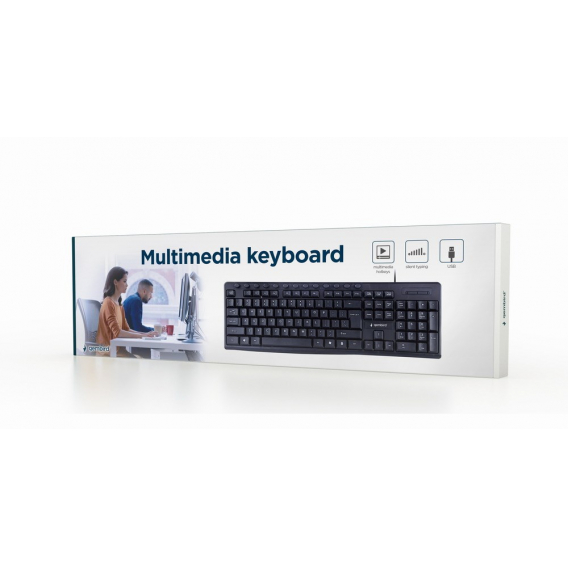 Obrázok pre Gembird KB-UM-107 multimedia klávesnice USB QWERTY Americká angličtina Černá