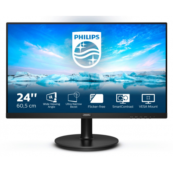 Obrázok pre Philips V Line 241V8LA/00 LED display 60,5 cm (23.8") 1920 x 1080 px Full HD Černá