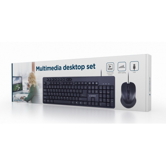 Obrázok pre Gembird KBS-UM-04 klávesnice Obsahuje myš Univerzální USB QWERTY Americká angličtina Černá