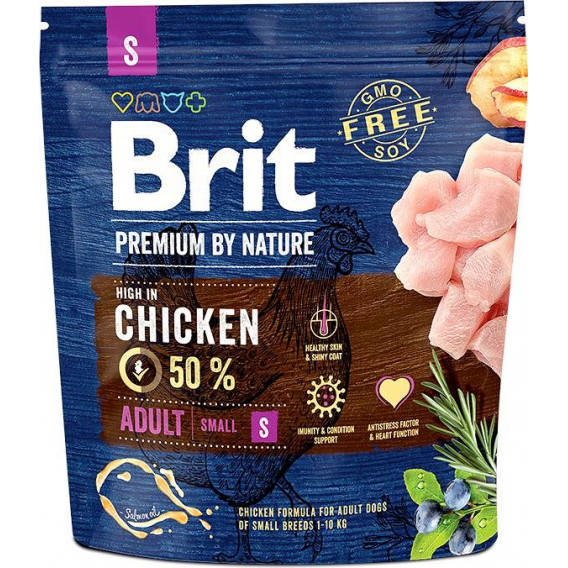 Obrázok pre BRIT Premium by Nature Adult S Chicken - suché krmivo pro psy - 1 kg