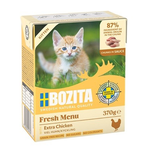 Obrázok pre BOZITA Fresh Menu Kitten Chunks in sauce - mokré krmivo pro kočky - 370g