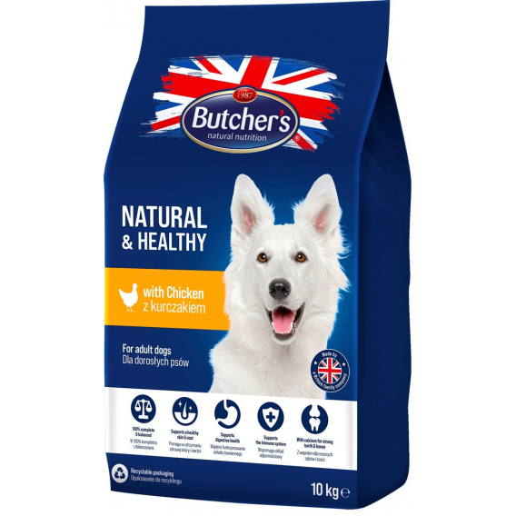 Obrázok pre BUTCHER'S Natural&Healthy with chicken - suché krmivo pro psy - 10 kg