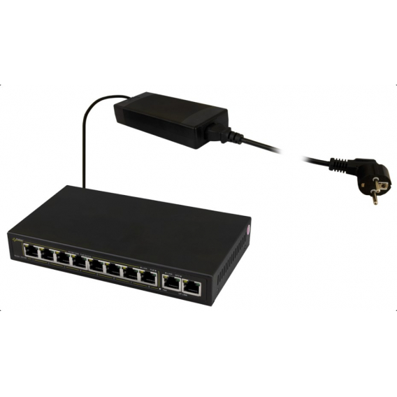 Obrázok pre PULSAR SG108 síťový přepínač Gigabit Ethernet (10/100/1000) Podpora napájení po Ethernetu (PoE) Černá