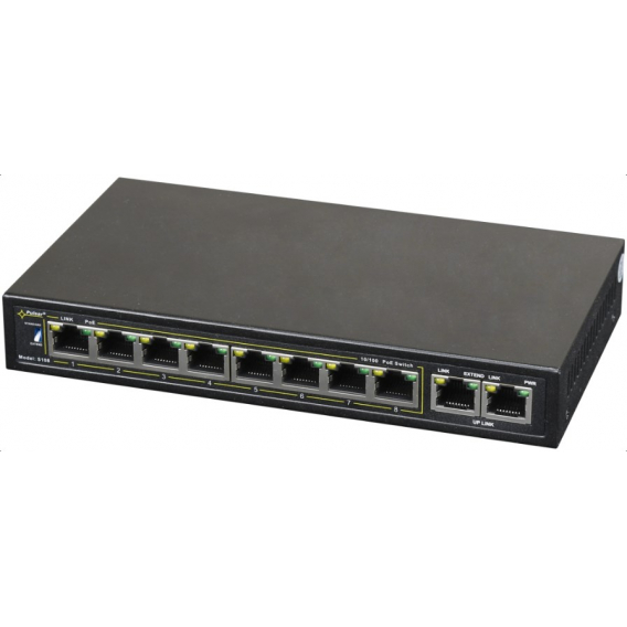 Obrázok pre PULSAR S108 síťový přepínač Fast Ethernet (10/100) Podpora napájení po Ethernetu (PoE) Černá