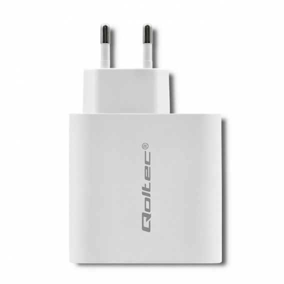 Obrázok pre Qoltec 51715 Nabíječka | 63 W | 5-20V | 1,5-3A | USB typu C PD | USB QC 3.0 | Bílý