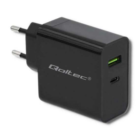 Obrázok pre Qoltec 51717 Nabíječka | 45 W | 5-20V | 2.25-3A | USB typu C PD | USB | Černá