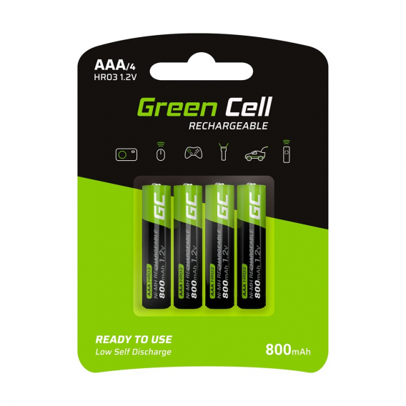 Obrázok pre Green Cell GR04 baterie pro domácnost Dobíjecí baterie AAA Nikl-metal hydridová (NiMH)
