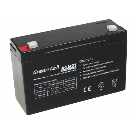 Obrázok pre Green Cell AGM Battery 6V 12Ah - Batterie - 12.000 mAh Olověná (VRLA)