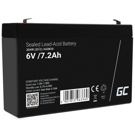 Obrázok pre Green Cell AGM39 akumulátor Olověná (VRLA) 7200 mAh 6 V