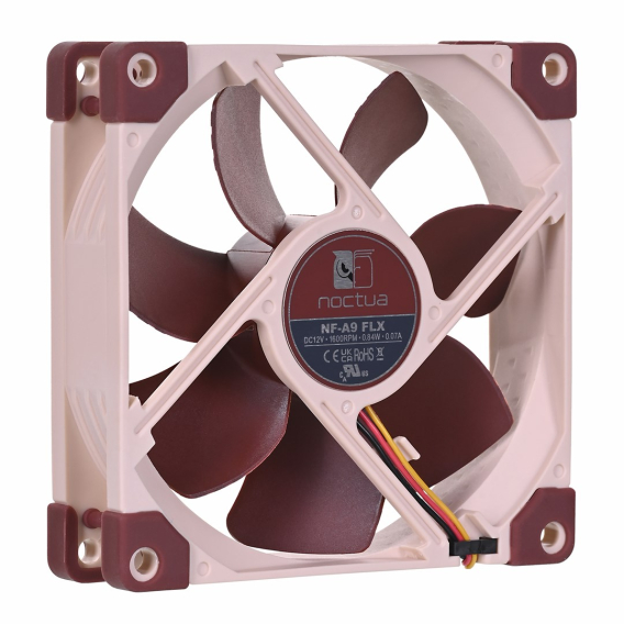 Obrázok pre Noctua NF-A9 FLX Chladicí systém pro počítač Počítačová skříň Ventilátor 9,2 cm Béžová, Hnědá