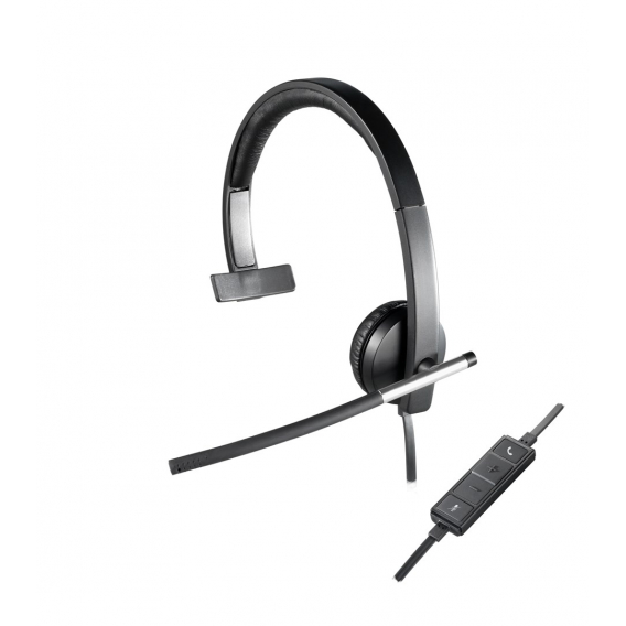 Obrázok pre Logitech USB Headset Mono H650e Sluchátka s mikrofonem Přes hlavu Černá, Šedá
