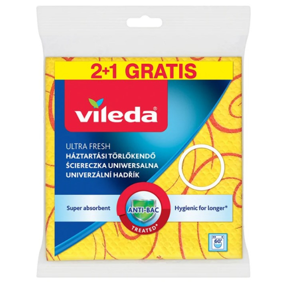 Obrázok pre Vileda 1049 čisticí hadřík Žlutá, 3D, 2+1 kusů