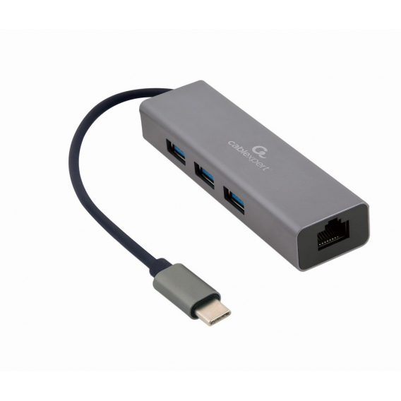 Obrázok pre Gembird A-CMU3-LAN-01 USB-C Gigabitový síťový adaptér s 3portovým rozbočovačem USB 3.1