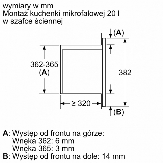 Obrázok pre Vestavná mikrovlnná trouba BOSCH BEL620MB3 černá, 20 l, 800 W
