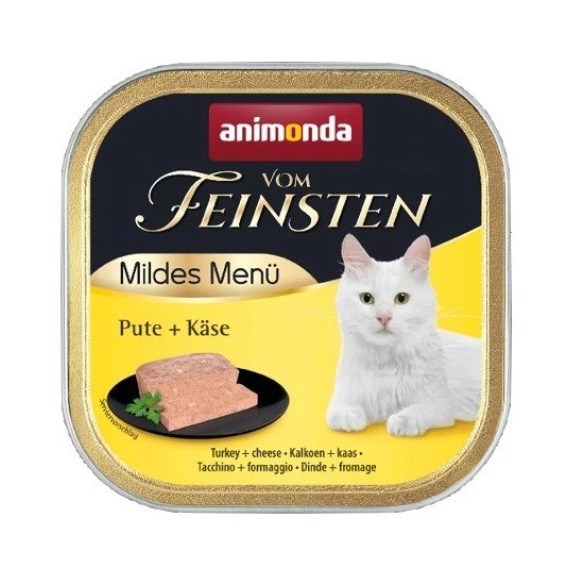 Obrázok pre ANIMONDA Vom Feinsten Adult Mildes Menu Turkey with cheese - mokré krmivo pro kočky - 100g