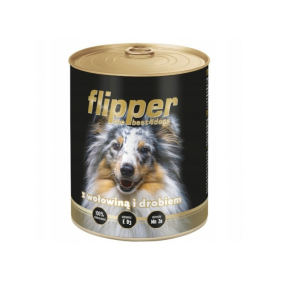 Obrázok pre DOLINA NOTECI Flipper - Hovězí s drůbežím - vlhké krmivo pro psy - 800 g