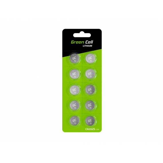 Obrázok pre Green Cell Blister 10x Lithium Battery CR2025 3V 160mAh Button