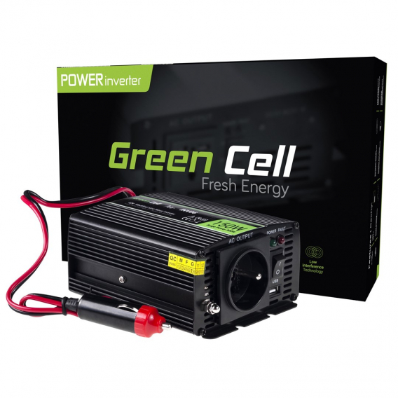 Obrázok pre Green Cell INV06 zdroj/transformátor Auto 150 W Černá