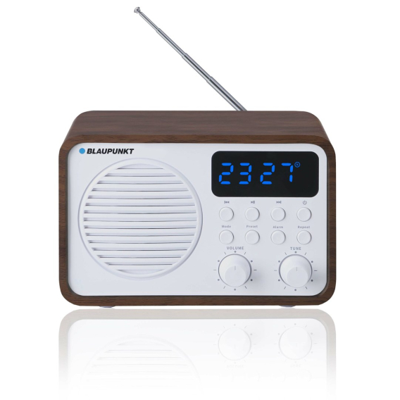 Obrázok pre Přenosné rádio s Bluetooth a USB BLAUPUNKT PP7BT, barva: hnědé dřevo/bílá