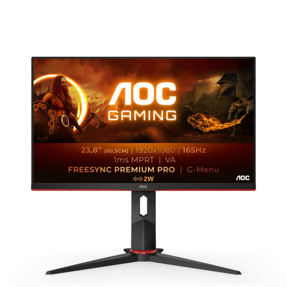 Obrázok pre AOC 24G2SAE/BK plochý počítačový monitor 60,5 cm (23.8") 1920 x 1080 px Full HD Černá, Červená