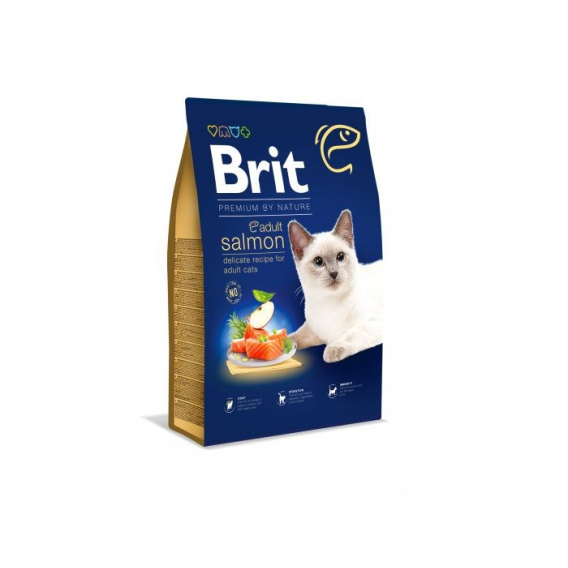 Obrázok pre Suché krmivo pro kočky BRIT PREMIUM BY NATURE ADULT Losos 1,5 kg