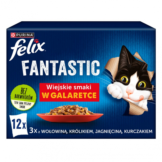 Obrázok pre Felix Fantastické příchutě země v želé Hovězí, kuřecí, jehněčí, králičí - (12 x 85 g)