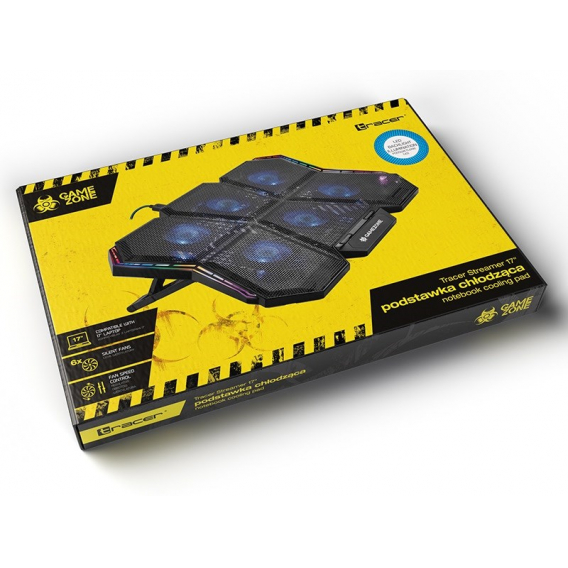 Obrázok pre Tracer TRASTA46889 GAMEZONE Streamer chladicí podložka pro notebook 420x300x25 mm (17") 1000 RPM