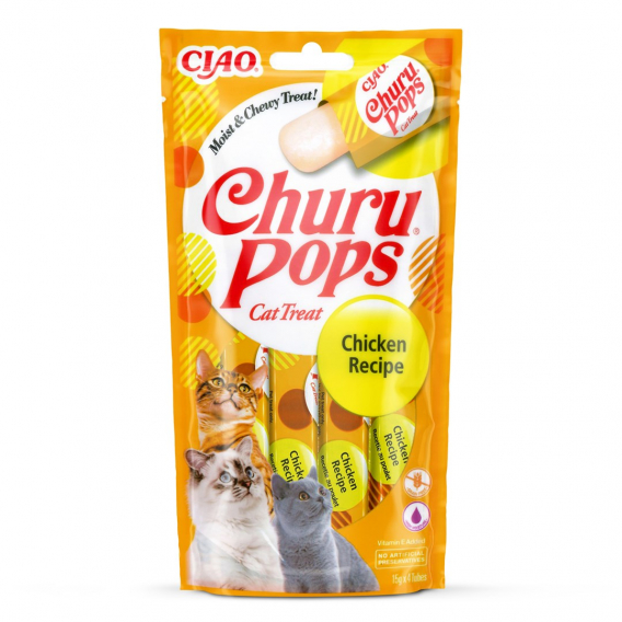 Obrázok pre INABA Churu Pops Kuře - pamlsek pro kočky - 4x15 g