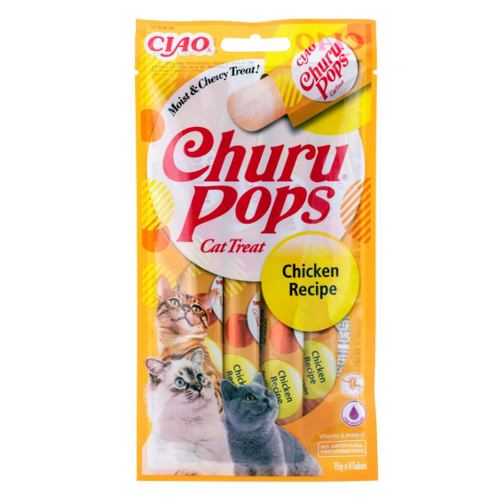 Obrázok pre INABA Churu Pops Kuře - pamlsek pro kočky - 4x15 g