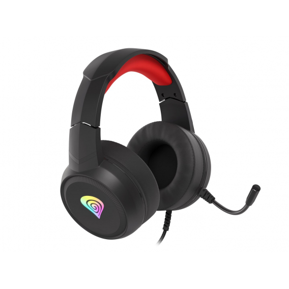 Obrázok pre GENESIS Neon 200 Sluchátka s mikrofonem Kabel Přes hlavu Hraní USB Typ-A Černá, Červená