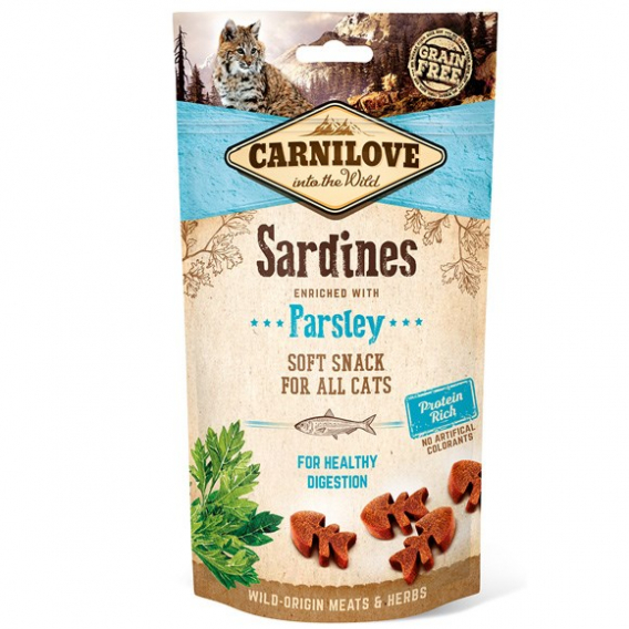 Obrázok pre CARNILOVE Semi-Moist Snack Sardines & Parsley - Pochoutka pro kočky se sardinkami a petrželí - 50 g
