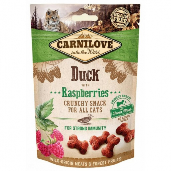 Obrázok pre CARNILOVE Crunchy Snack Duck & Raspberries - Pamlsek pro kočky s kachnou a malinami - 50 g