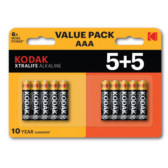 Obrázok pre Kodak XTRALIFE Alkaline AAA Battery 10 (5+5 pack)