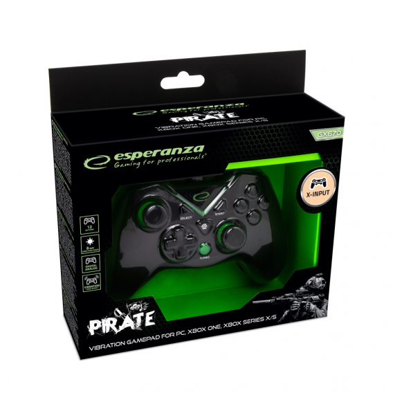 Obrázok pre Esperanza EGG114K Herní ovladač Game Controller PC/XBOX ONE/XBOX SERIES X/S USB 2.0 Black