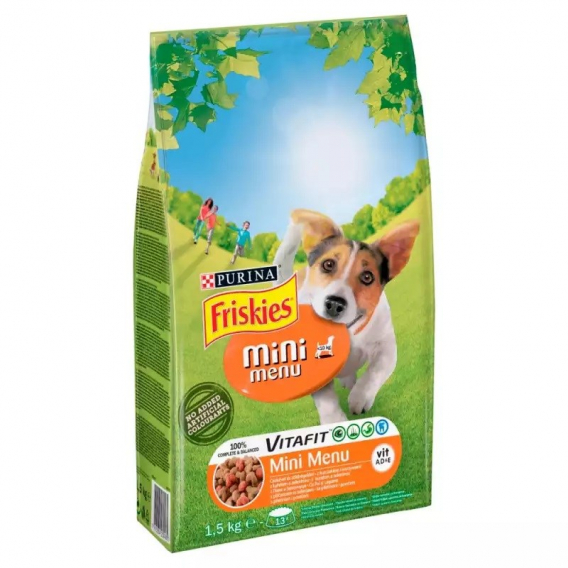 Obrázok pre FRISKIES Mini Menu Kuře se zeleninou - suché krmivo pro psy - 1,5 kg