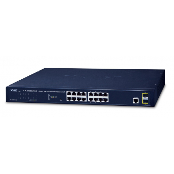 Obrázok pre PLANET GS-4210-16T2S síťový přepínač Řízený L2/L4 Gigabit Ethernet (10/100/1000) 1U Modrá