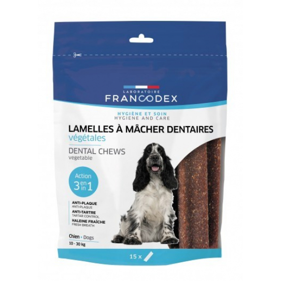 Obrázok pre FRANCODEX Dental Medium - proužky na odstranění zubního kamene pro psy - 15 ks.