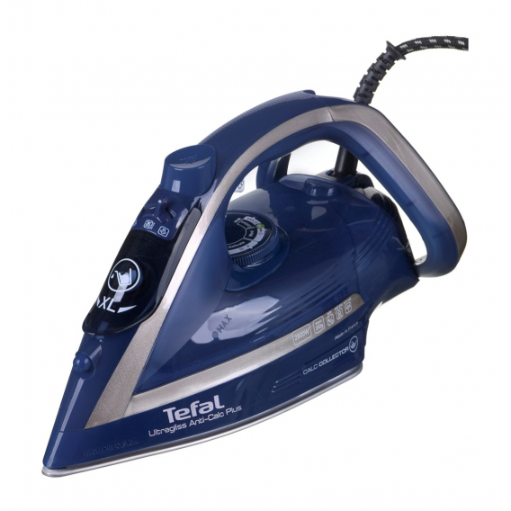 Obrázok pre Tefal Ultragliss Anti-Calc Plus FV6830E0 žehlička Napařovací žehlička 2800 W Modrá, Stříbrná