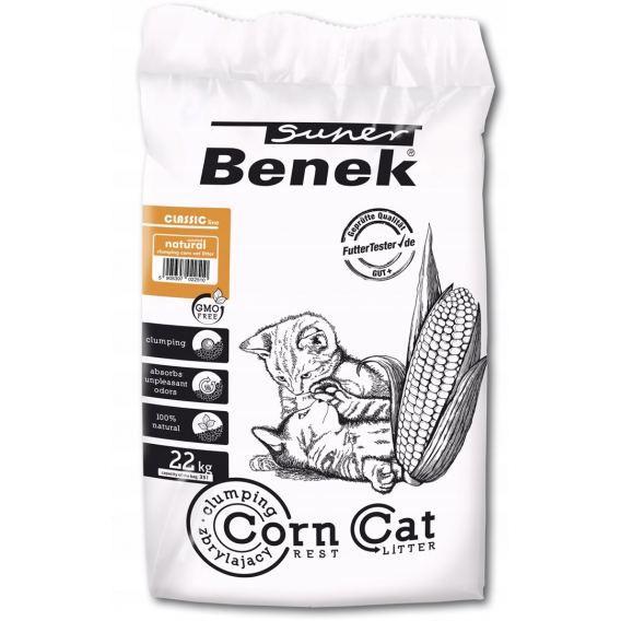 Obrázok pre SUPER BENEK Corn Classic Kukuřičné stelivo pro kočky Přírodní, hrudkující 35 l