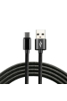 Obrázok pre everActive USB-C kabel 1m - černý, opletený, podpora rychlého nabíjení, 3A - CBB-1CB