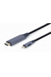 Obrázok pre Gembird CC-USB3C-HDMI-01-6 adaptér k video kabelům 1,8 m USB typu C HDMI Typ A (standardní) Černá, Šedá