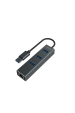 Obrázok pre Savio AK-57 USB-A - 3 x USB-A HUB with RJ-45 Gigabit Ethernet adapter 5000 Mbit/s grey USB 3.2 Gen 1 (3.1 Gen 1) Micro-B 5000 Mbit/s