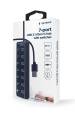 Obrázok pre Gembird UHB-U3P7P-01 7portový USB 3.1 (Gen 1) hub s přepínači, černý