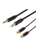 Obrázok pre SSQ RCAJM5 - Kabel 2x RCA - 2x Jack Mono 6,3 mm 3 m Černá