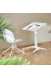 Obrázok pre Maclean MC-453 W Mobile Laptop Desk with Pneumatic Height Adjustment, Laptop Table with Wheels, 80 x 52 cm, Max. 8 kg, Height Adjustable Max. 109 cm (White)
