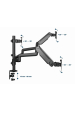 Obrázok pre Gembird MA-DA3-01 Držák/stojan na monitor 68,6 cm (27") Stůl Černá