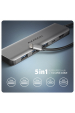 Obrázok pre Axagon HMC-5H USB-C 3.2 Gen 1 hub 3x USB-A 4K HDMI PD 100W - Silber Kabel USB 3.2 Gen 1 (3.1 Gen 1) Type-C Stříbrná